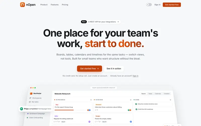 nOpen, built by Oacer