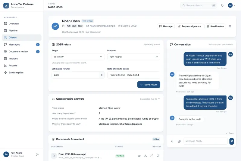 TaxFiler, built by Oacer